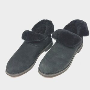UGG McKay Black Womens 9 Sheepskin Suede Fur Cuff Ankle Boots 4.5" Shaft 1012358